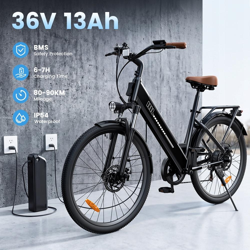 Электрические велосипеды Rower UcitySB электрический городской 26'' 90км 5 скоростей для взрослых 120кг