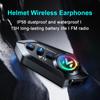 Музыкальный домофон Bluetooth 5.4 гарнитура для шлема мотоцикла IP65 водонепроницаемые наушники беспроводные практическое общение с подсветкой