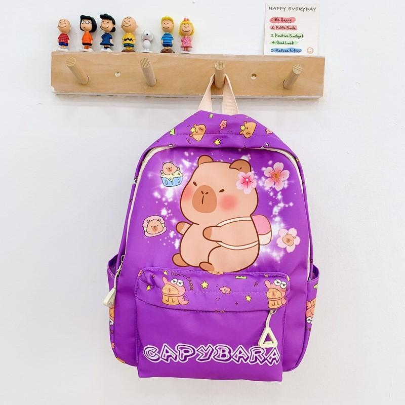 Capybara Kindergarten Kids Backpack Large Capacity Unisex Boys Girls School Bag
