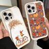 Чехол для телефона iPhone 17 Air 16E 15 16 Pro Max Тыква Счастливая Осень Осенний Чехол 14 Plus 13 12 Mini Мягкий Силиконовый Fundas