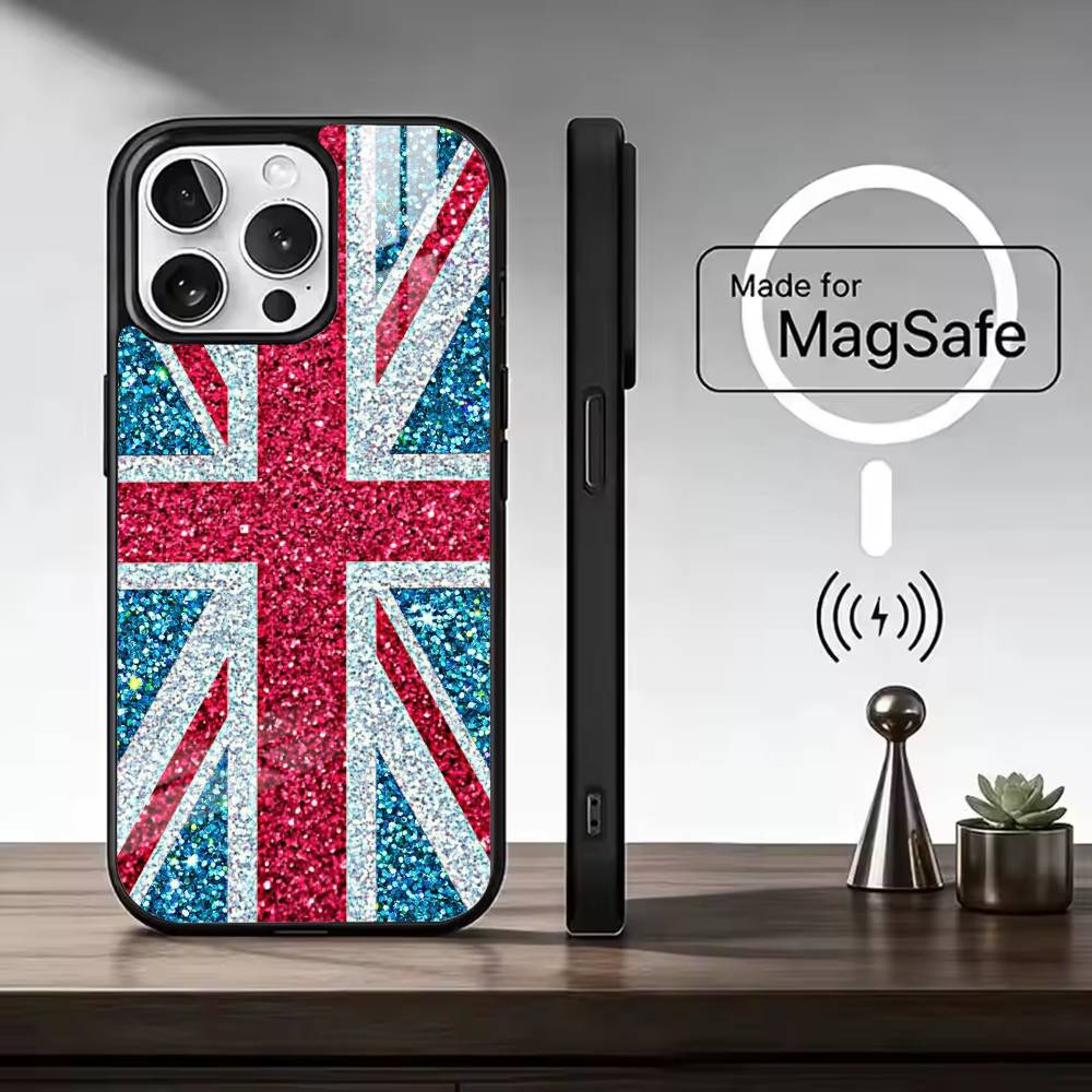 Англия F-Флаг Поддержка фанатов Чехол для телефона для футбола Для iPhone17,16,15,14,13,12,11 Plus,Pro Max, Новая магнитная беспроводная зарядка