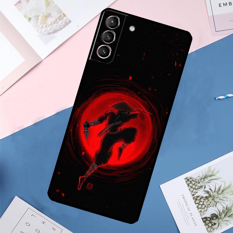 Япония Ниндзя Самурай Красное Солнце Чехол Для Samsung Galaxy S25 Ultra S21 S22 S24 S23 Ultra S9 S10 Plus S21 FE S25 FE Задняя крышка