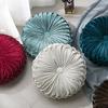 Velvet Pleated Round Pumpkin Pillow Couch Cushion Floor Pillow Home Decoration