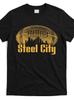 Мужская футболка Steel City Football Rugby Ball & Pittsburgh Skyline - Золотой и Черный