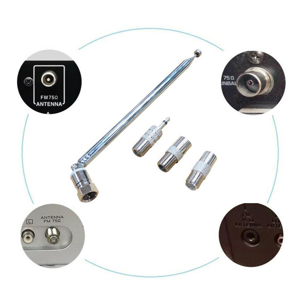 1 комплект телескопической антенны DAB FM-радио, адаптер HiFi AV-ресивера, мини-системная антенна, длина антенны 750 мм, 7 секций, универсальная