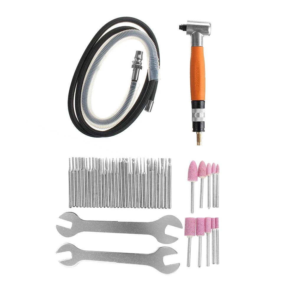 90 Degree 3MM Pneumatic Angle Air Mini Die Grinder Jewelry Fast Speed Engraving Polisher Tool Kit Grinding Sculpture DIY Tool