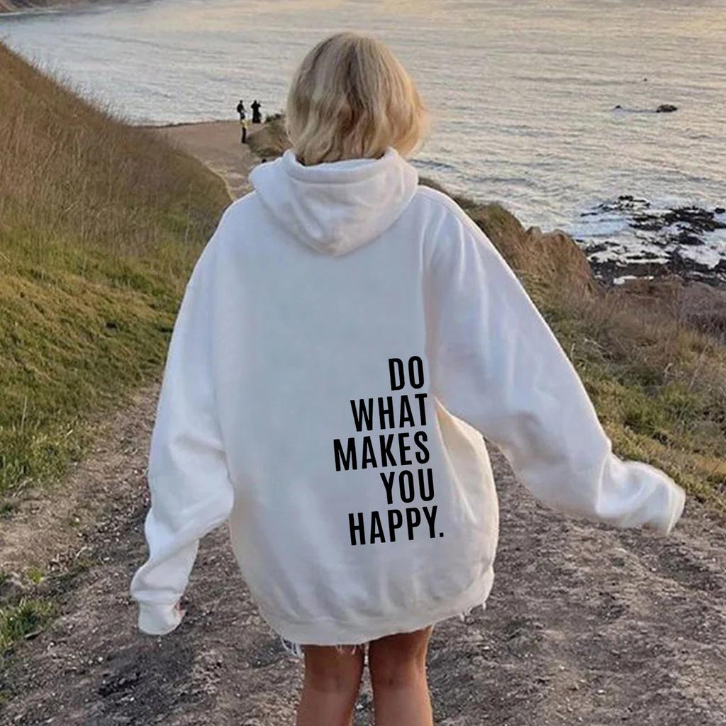 2025 Women's Sweater Sweatshirt Hoodie DoWhatMakesYouHappy Women's Sportswear Top
