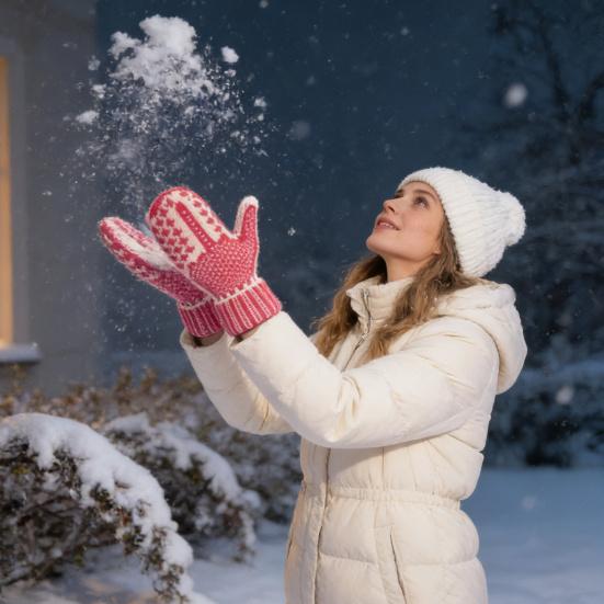 Варежки из «Списка непослушных» Зимние теплые уютные вязаные перчатки со скрытым характером Забавный рождественский подарок на День святого Валентина День рождения для взрослых