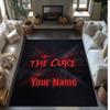 The Cure Crystal Velvet Rug, Custom Name Text Personalized Non‑Slip Floor Mat for Home Decor Gift