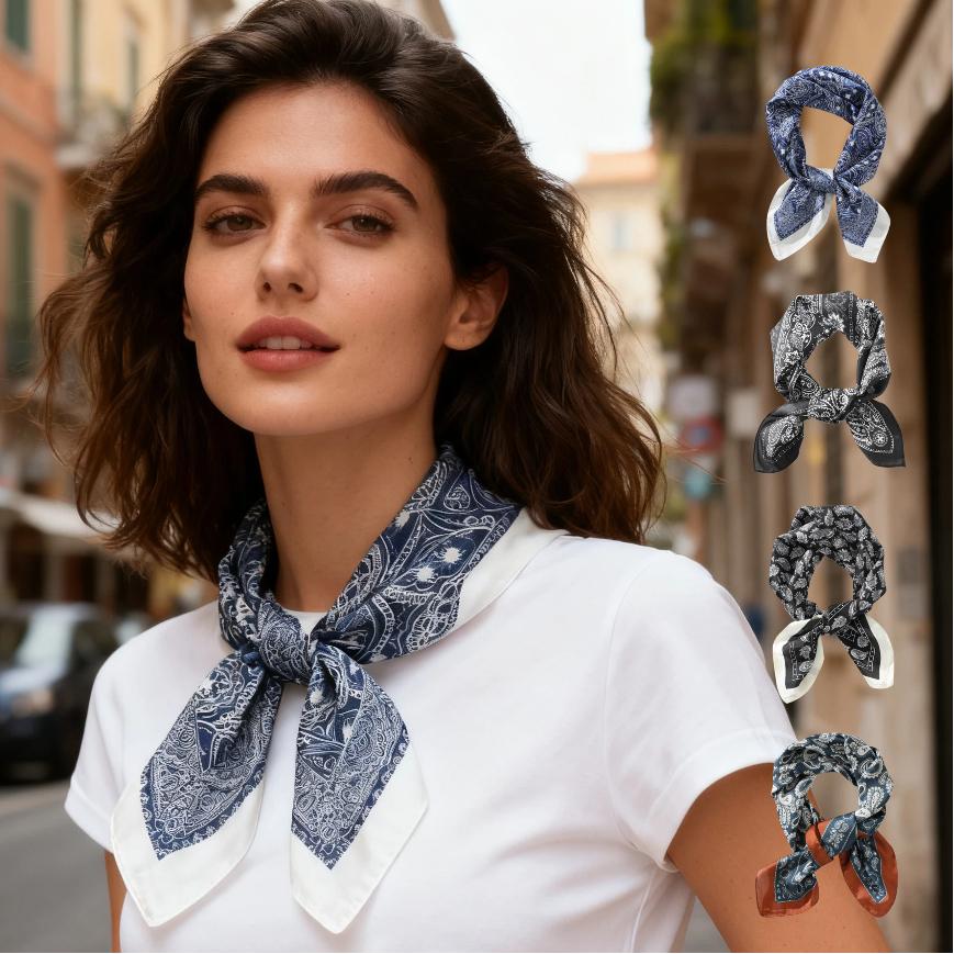 Custom Printed Thin Silk Square Scarf Luxury Women's Fashion Shawl in Autumn Polyester for Muslim Women's Head Scarf