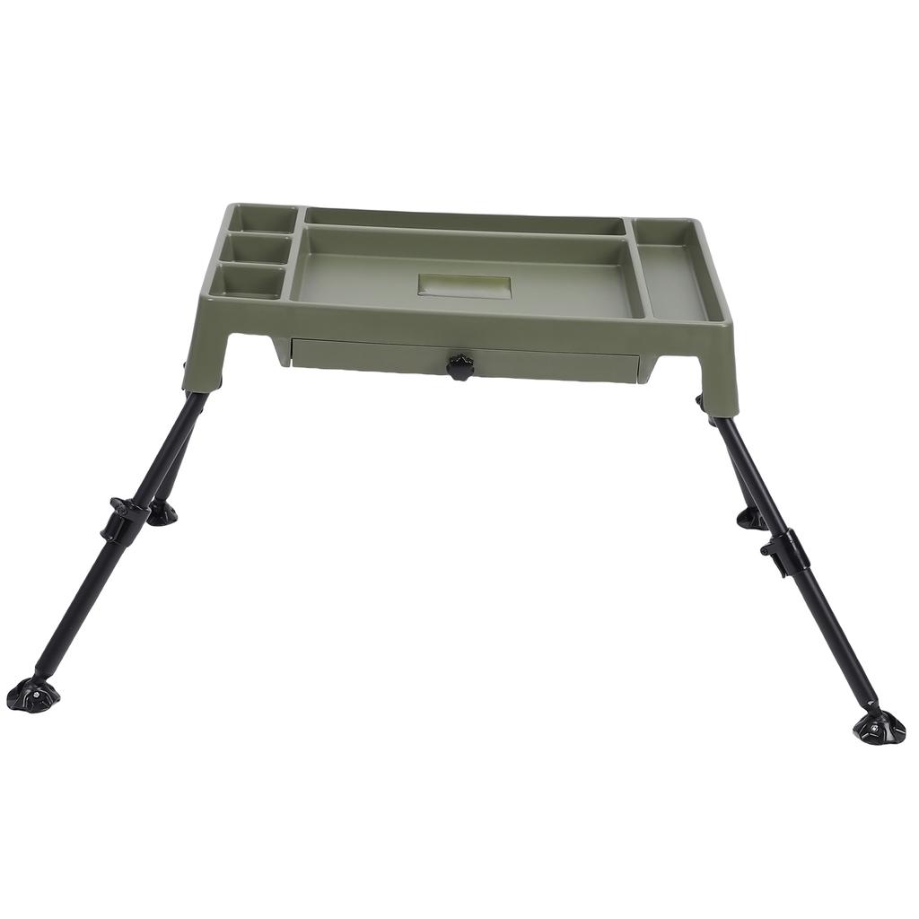 Tent Table Double Layer for Fishing Accessories Storage with Height Adjustable and Portable Design Folding Camping