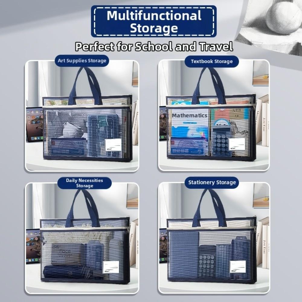 Nylon A3 Mesh Art Bag Zip Handbag a4 Test Paper Bag Handheld 8k Sketch Drawing Album School