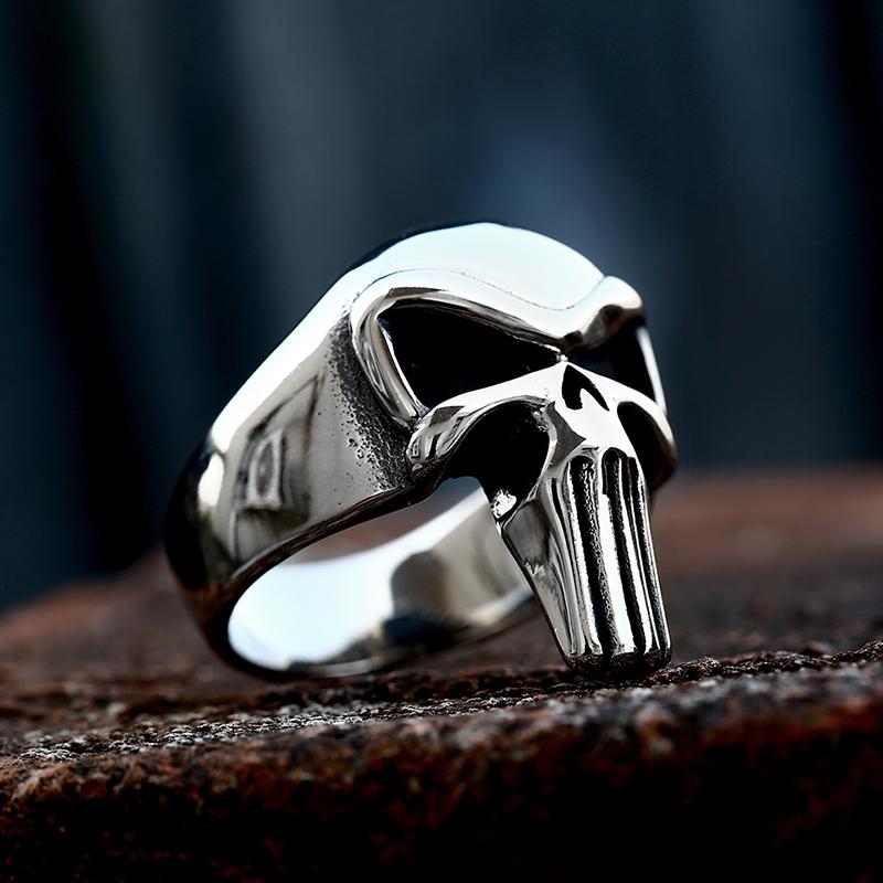 NEW Men's 316L stainless-steel rings Punisher skeleton mask Vintage ring for teens FASHION Jewelry Gifts free shipping