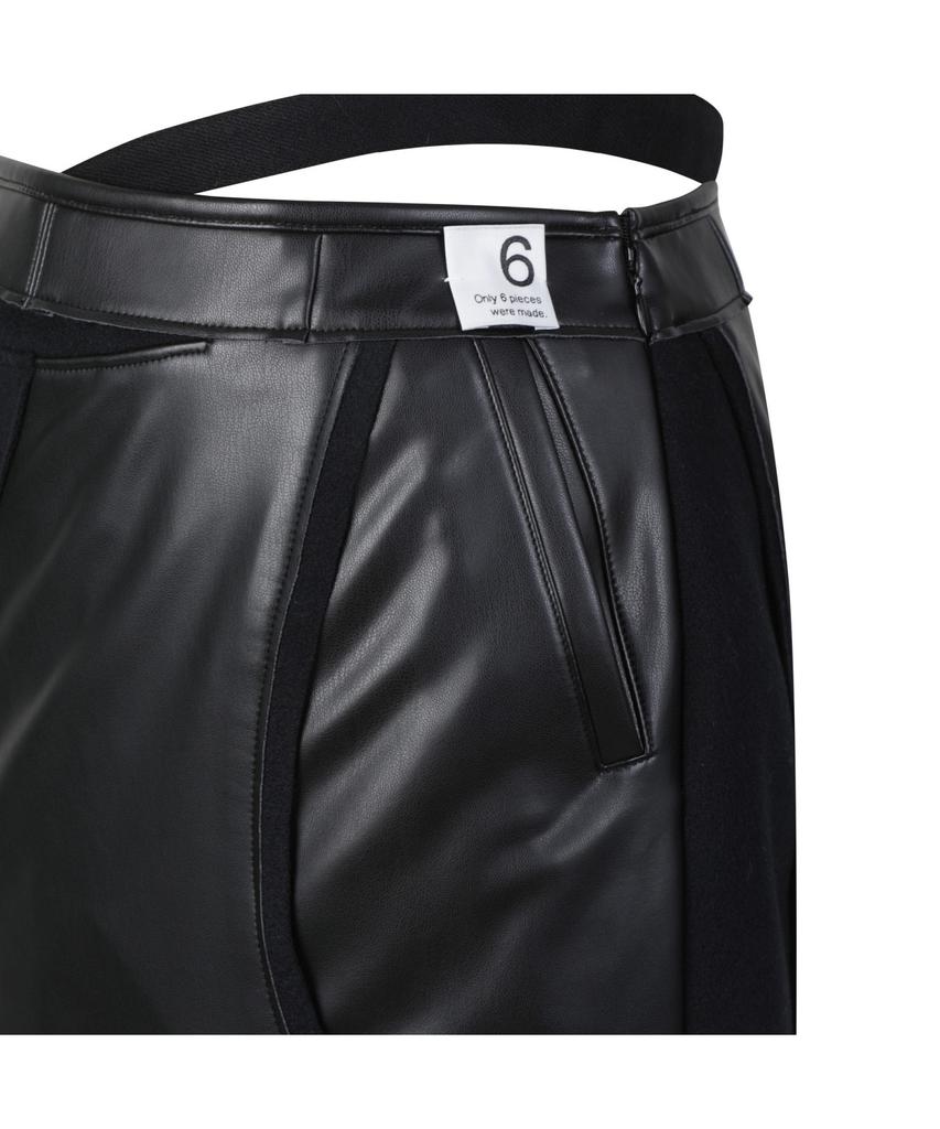 Recorde Recycled Leather Asymmetric Midi Skirt Rqkaw23405Bkx