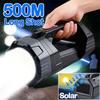 Solar LED Flashlight, Rechargeable Battery, Digital Battery Level Display, Suitable for Camping,emergency Situations,home,hiking,reading