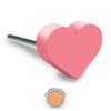 [R2112] - Деревянная мебельная пуговица «Сердце» розовая - 8x4 см