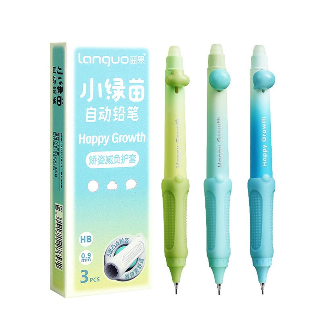 Автоматический карандаш LanGou 0,9 мм с грифелем против поломки для детей, для школы, для рисования, для черчения, с удобным захватом, со сменным грифелем, с кнопкой