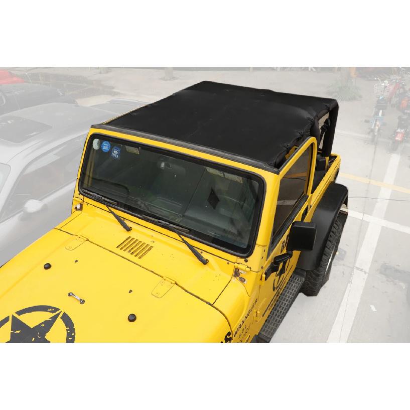 Leather Soft Roof Mesh Bikini Top Sunshade Cover UV Sun Insulated Net for Jeep Wrangler TJ 1997-2006 Car Exterior Accessories