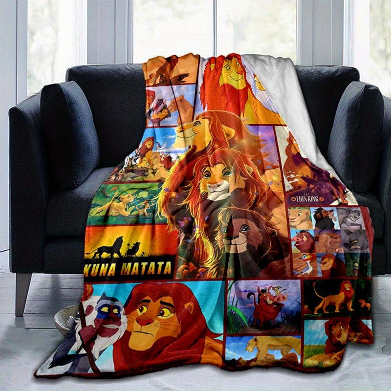 1pc. Cartoon Lion King Print Blanket, Home Decor Gift for All Seasons, Soft and Cozy Throw Blanket, Perfect for Couch, Bed or Car, Ideal Pre