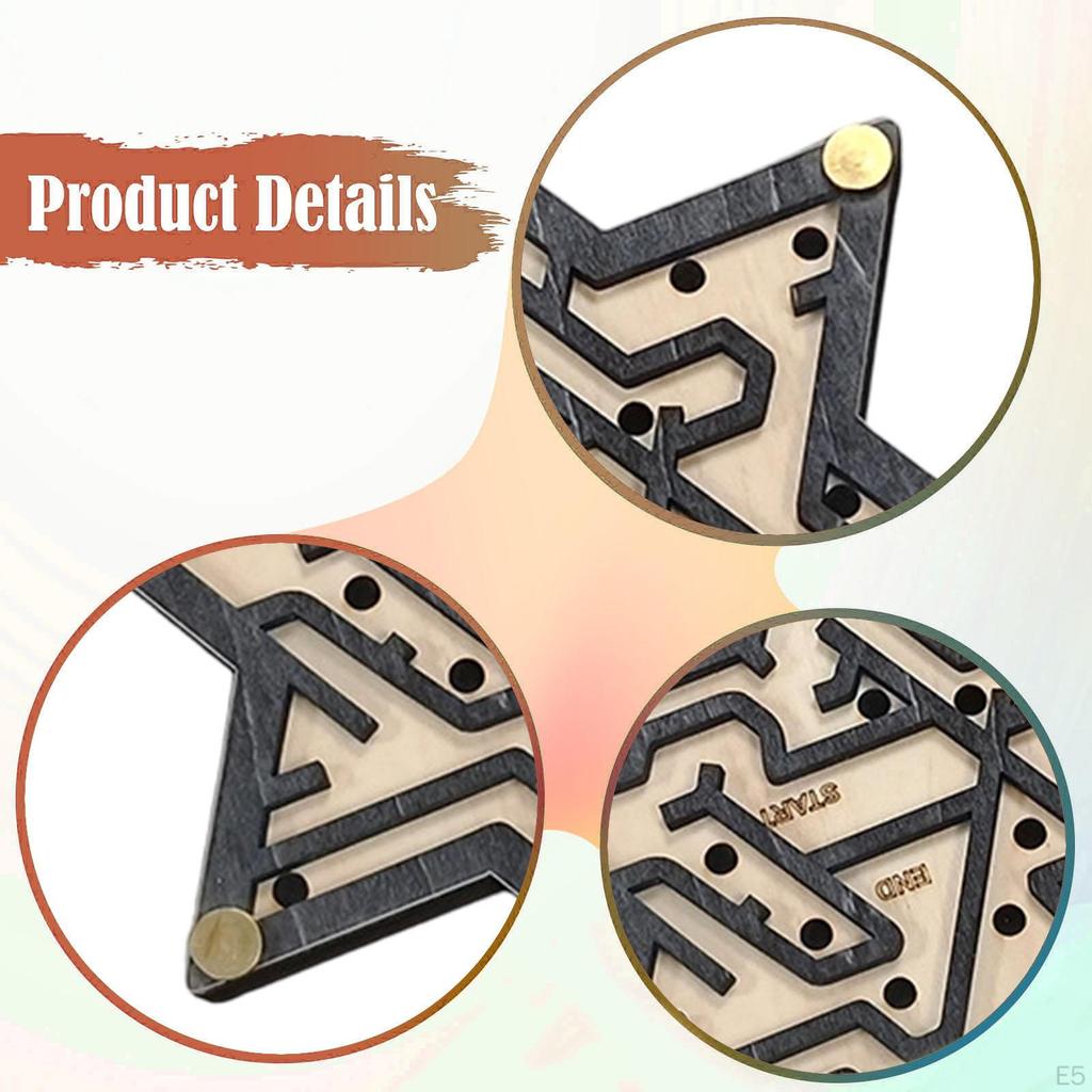 Wooden Maze Game Board Balance Toy Puzzle Logic Marble for 6 Years and