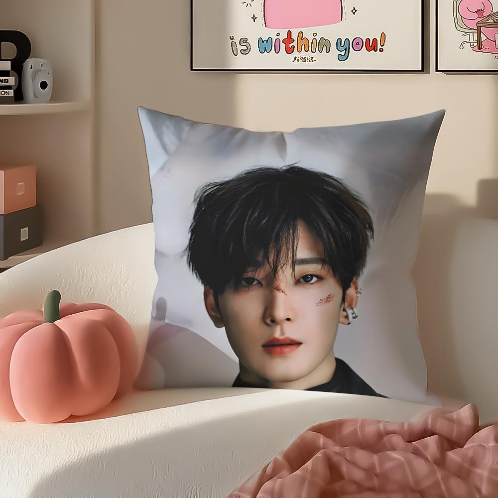 Kpop WWonwooS Cushion Cover Pillowcase Short Plush Invisible zipper Room Sofa Cushion Cover