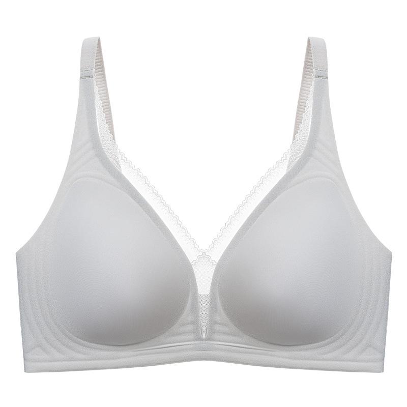 Seamless Lingerie Women's Semi-fixed Cup Gathering Bra for Breast Retraction and Anti-sagging Thin Design Without Underwire Push Up Bra