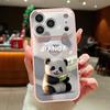 Магнитный Чехол Для Magsafe Для iPhone 17 Pro Max Милый Рисунок Панды Кожаное Покрытие Для iPhone 16 15 14 13 Pro Max