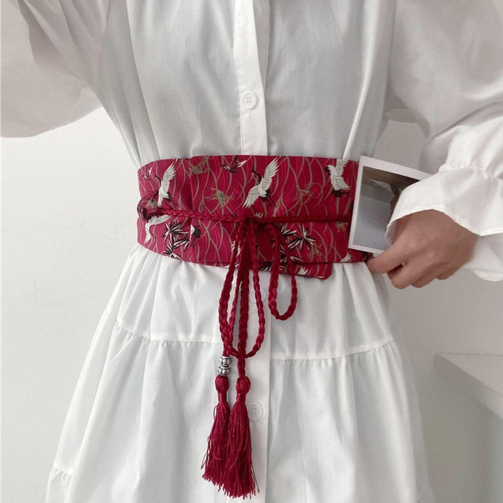 Тассел Ханфу Поясной ремень Китайский стиль Ткань Широкий ремень Мода   Декоративное платье