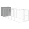 VidaXL Dog Niche with Courtyard Light Grey 165x659x181 Cm, Dog Cage, Dog Shelter, Pet House, Cages 3189105