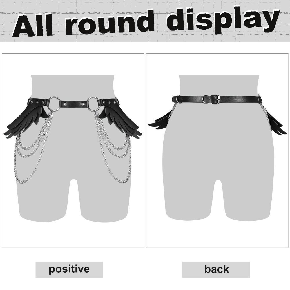 Harajuku Style Wing Rivet Belt PU Leather Punk Waistband Vintage Y2K Belt Jeans Accessories