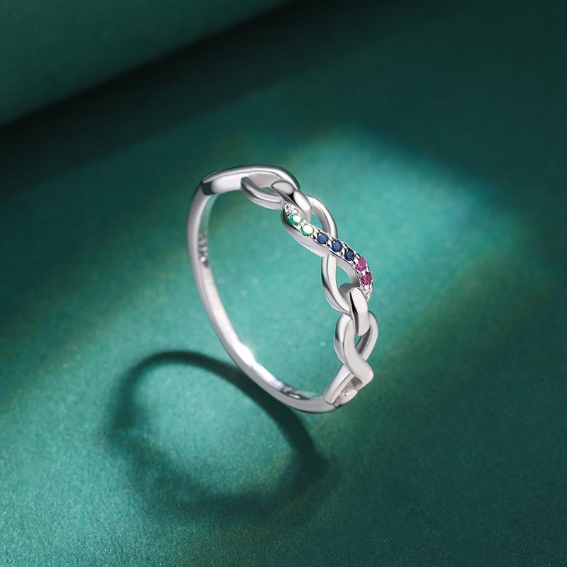 Изысканное красочное серебряное кольцо с цирконом S925 для женщин, модные вечерние украшения, ювелирные изделия из стерлингового серебра, ювелирные изделия из стерлингового серебра высокого качества, подарок на день рождения