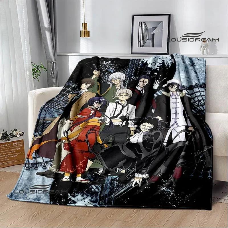 Мультяшные одеяла с принтом «Bungo Stray Dogs» Плед для пикника Теплые фланелевые одеяла Одеяла для домашней кровати Постельное белье Подарок на день рождения