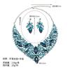 Jewelry Exaggerated Flower Gem Necklace Earrings Set Women'S Banquet Dress Accessories