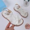 Kids Fashion Girls Sandals 2024 New Bow Versatile Open-toe Breatheable Simple Platform Casual Shoes Hook & Loop Princess Shoes