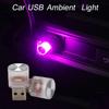 Car Mini USB LED Ambient Lights Decorative Lamp for Party Flashing Colorful Portable Plug Play Auto Interior Atmosphere Light