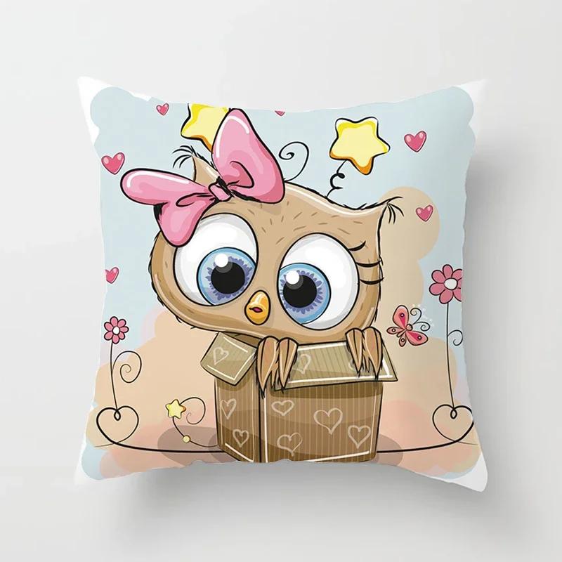 Милые наволочки на подушки с совами  Удобная наволочка x Декоративные подушки для дивана, кровати, машины, пледа, домашнего декора