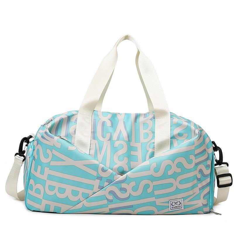 Large Capacity Gym Bag Women With Wet/Dry Compartment Shoe Pocket Oxford Fabric Travel Tote Crossbody