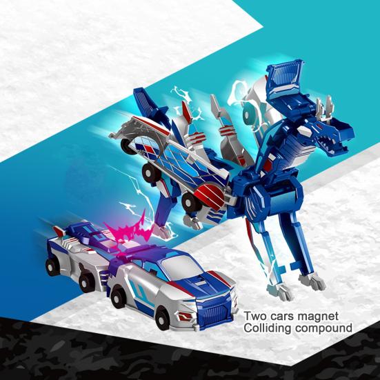2Pcs/Set Transformable Flying Dragon Toy Collision Deformation Mini Car Educational Transforming Mechanical