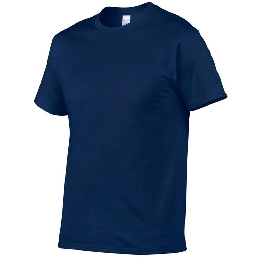 Футболка унисекс летняя хлопковая с коротким рукавом, с круглым вырезом, облегающая спортивная футболка больших размеров, однотонная рекламная рубашка