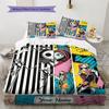 Name Custom Jack & Sally Pattern Bedding Set Quilt Cover Pillowcase Home Decor Gift (1 * duvet cover + 2 * pillowcase, without core)
