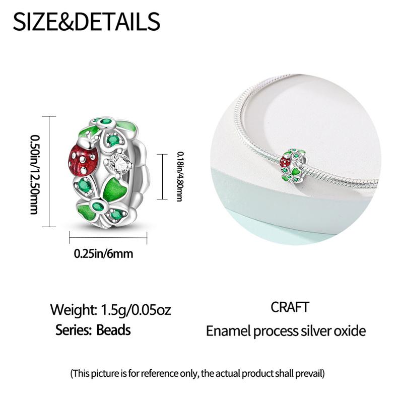 Новинка Медный цвет Зеленая серия Подвеска Четырехлистный клевер Подходит для браслета Pan Шарм для DIY Женские украшения