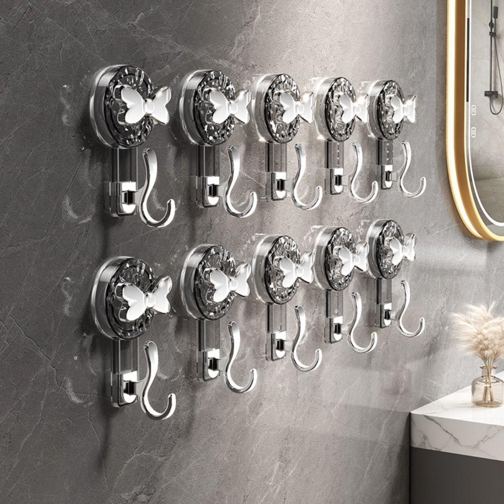 Wall Mount Hook Shower Hooks Home Decoration Clothes Hook Removable Suction Cup Hook  Household