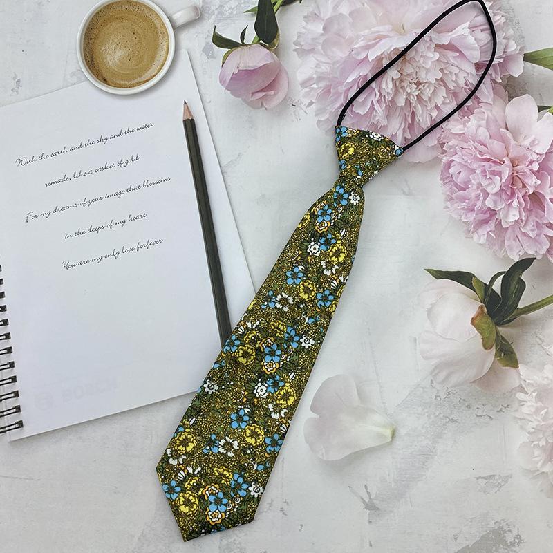 Homemade Small Tie Ins Short Cartoon Floral Printing Retro Chiffon Cute Personality Free Jk Women'S Tie Factory
