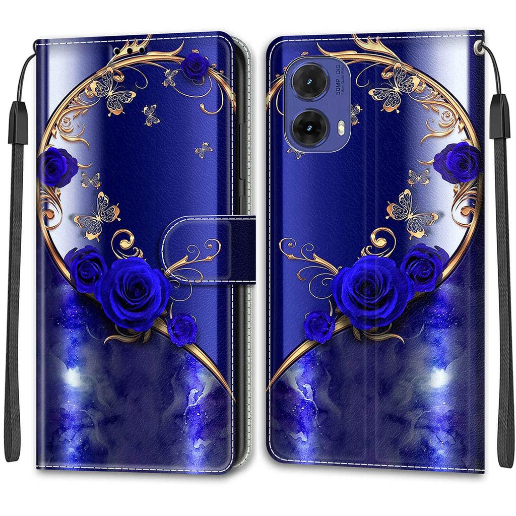 Роскошный окрашенный кожаный чехол-кошелек из искусственной кожи в стиле книги для Motorola Moto G85/G75/G55/G35/G24 Power/G15/G05/G84/G54 Power/G34/G24/Edge 40/G14