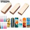 3 Shapes Wood Blank Bookmarks, 36 Pcs DIY Wooden Bookmark Craft Bulk with 36 Pcs Tassels, Unfinished Wood Hanging Tags for Party Decoration
