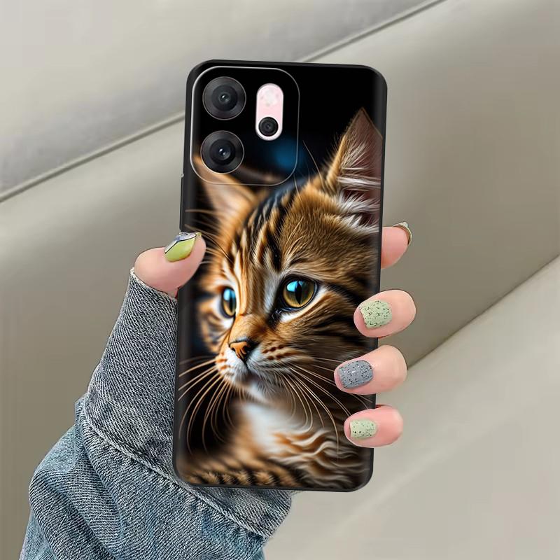 Для OPPO Reno14 F Чехол CPH2743 Мягкая Силиконовая Крышка Милый Кот Нарисованная Защита Fundas Для OPPO Reno 14F Reno14F Задняя Крышка Сумки