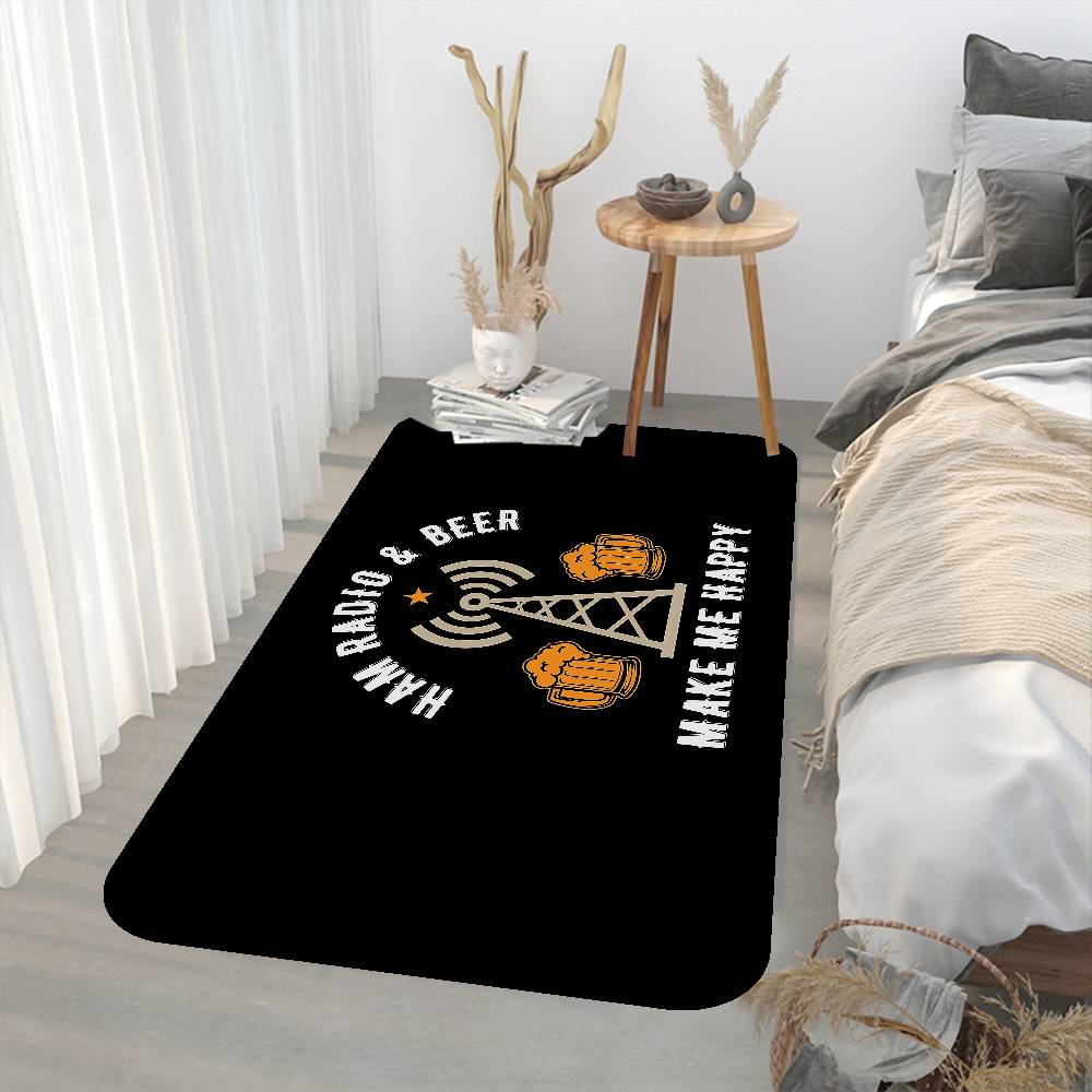 Licensed H-Ham Retro Radio Floor Carpet Anti-slip Absorb Water Long Strip Cushion Bedroon Mat Welcome Rug