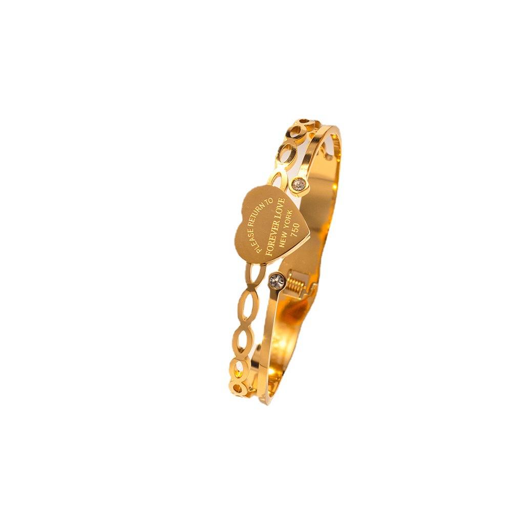 Браслет из титановой стали розового золота, нишевая любовь, невыцветающие украшения из титановой стали