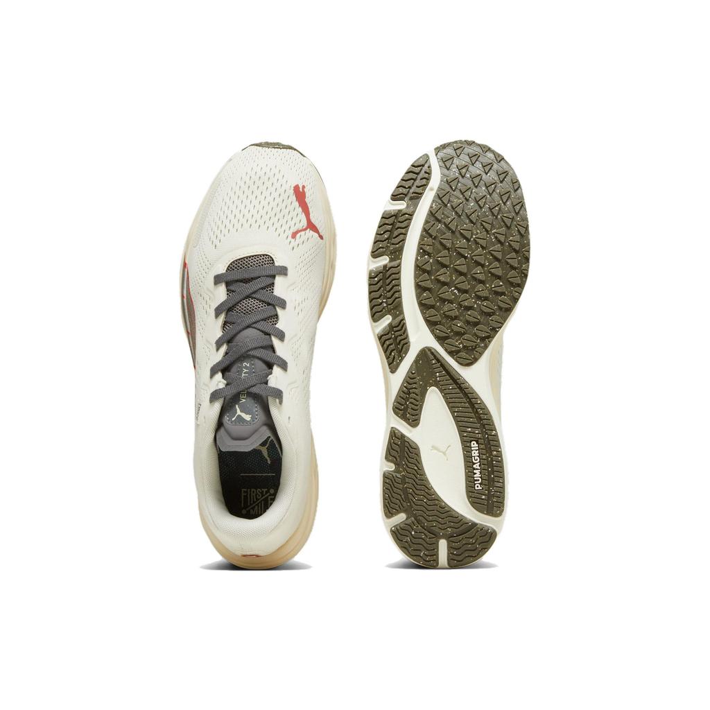 Puma Кроссовки First Mile x Velocity Nitro 2 Alpine Snow мужские кремовые, прохладно-темно-серые, астро-красные 379113-01