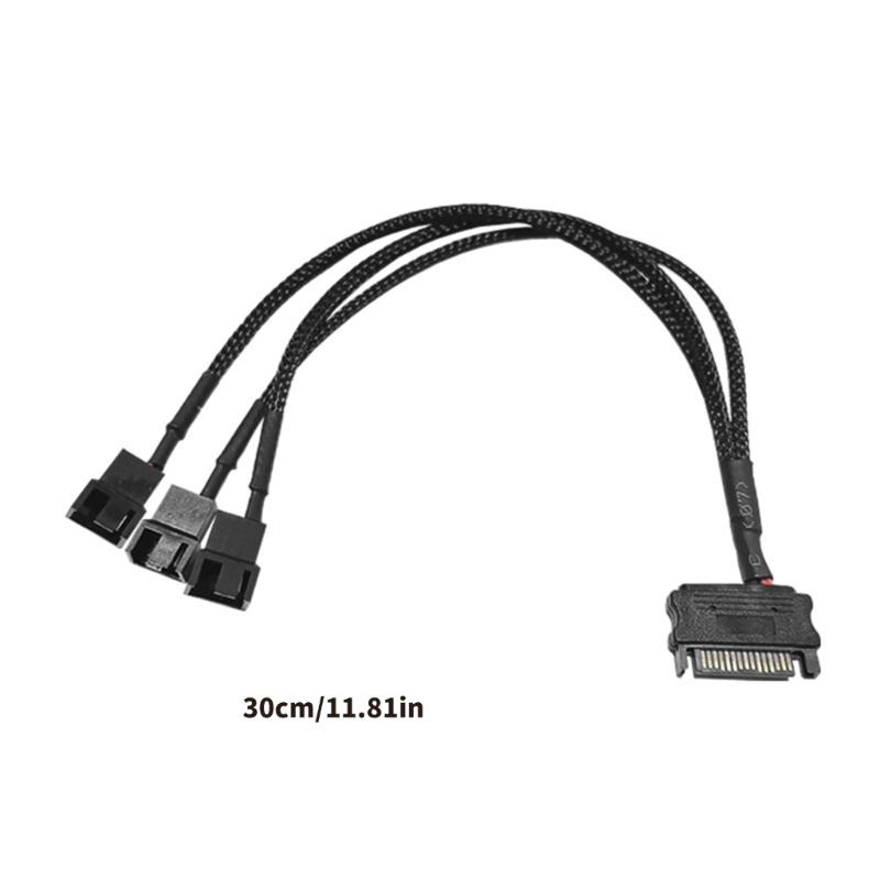 Cooling Fan Adapter Cable 15Pin to 4Pin 12V PC Case Fan Power Adapter Cable Connector for Computer Cooling Fan